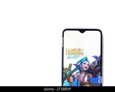 Mobile Legends game app in the smartphone isolated on white