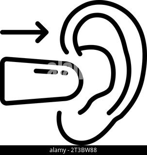 Ear Plug For Sleeping Icon Vector. Outline Ear Plug For Sleeping Sign. Isolated Contour Symbol Illustration Stock Vector
