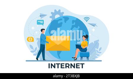 Internet communication in a modern world Stock Vector