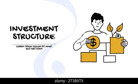 Investment structure and portfolio diversification concept, business illustration Stock Vector