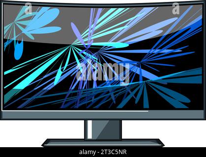 Cartoon Wire Screen light curved screen cartoon vector illustration Stock Vector Image ...