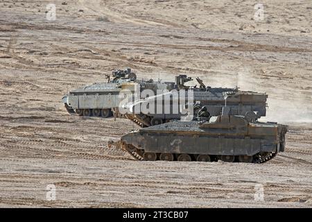 Namer armored personnel carriers of the Israel Defense Forces. Stock Photo