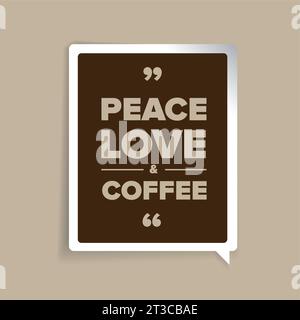 Peace, love, coffee vector lettering Stock Vector