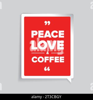 Peace, love, coffee vector lettering Stock Vector