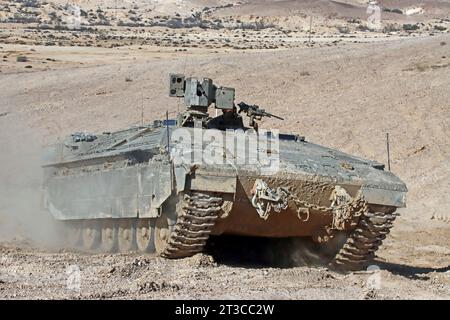 Namer armored personnel carriers of the Israel Defense Forces. Stock Photo