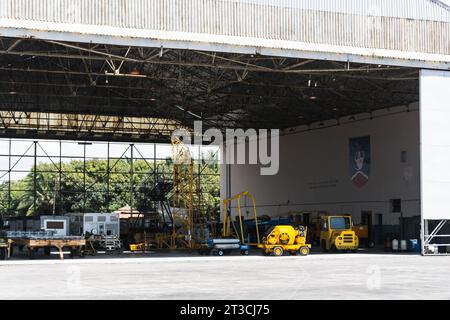 Salvador, Bahia, Brazil - November 11, 2014: View of the Brazilian Air Force hangar in the city of Salvador, Bahia Stock Photo