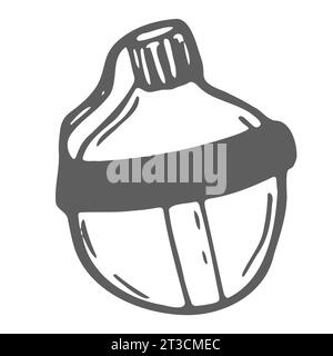 vector drawing doodle sketch of a tourist, drinking flask Stock Vector