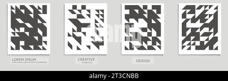 Set of vector covers design. Abstract floral template design with Minimal geometric shapes compositions for notebook paper, copybook brochures, book Stock Vector