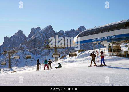 Ski area Passo San Pellegrino-Falcade, Tre Valli, Pala Group, Dolomite Group, Provinces of Belluno, Falcade, Belluno, Italy Stock Photo