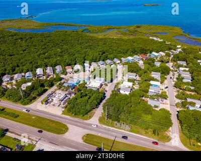 Aerial photo residential neighborhoods in the Florida Keys Stock Photo