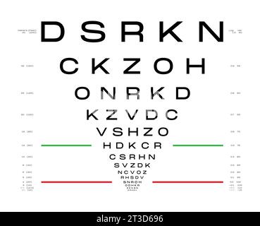 Snellen eye chart for medical ophthalmology exam Stock Photo - Alamy