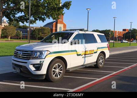 Waco, TX - September 22, 2023: Baylor University Police Vehicle on the Baylor University campus. Stock Photo