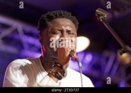 Paris, France. 10th Oct, 2023. Toure Heritage performs in concert hommage at New Morning in Paris, France Stock Photo