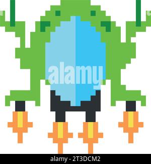 battle ship pixels green vector isolated Stock Vector