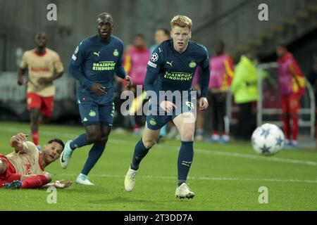 Jerdy Schouten of PSV Eindhoven during the UEFA Champions League, Group B football match between RC Lens (RCL) and PSV Eindhoven on October 24, 2023 at Stade Bollaert-Delelis in Lens, France Stock Photo