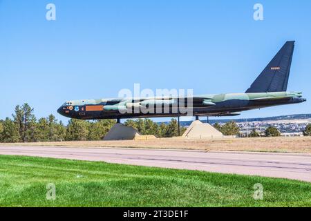 B-52 bomber airplane on display at United States Air Force Academy in Colorado Springs, Colorado. Stock Photo