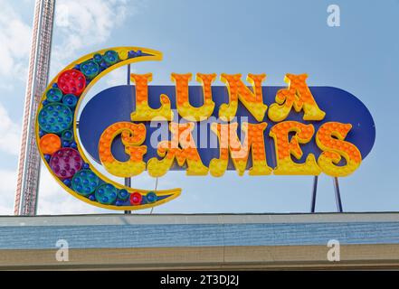 Luna Park “Scream Zone,” patterned after the original Luna Park, holds many of Coney Island’s newer rides. Stock Photo