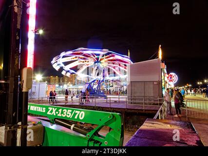 Luna Park “Scream Zone,” patterned after the original Luna Park, holds many of Coney Island’s newer rides. Stock Photo