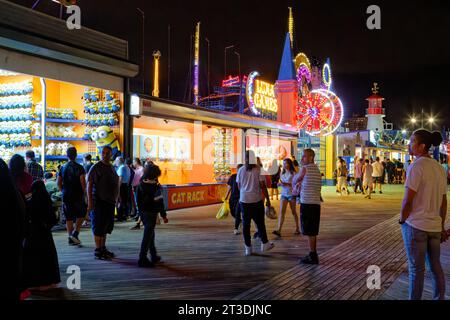 Luna Park “Scream Zone,” patterned after the original Luna Park, holds many of Coney Island’s newer rides. Stock Photo