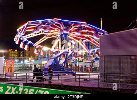 Luna Park “Scream Zone,” patterned after the original Luna Park, holds many of Coney Island’s newer rides. Stock Photo