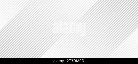 Abstract thin diagonal lines background. Slanted parallel white and grey stripes wallpaper. Vector geometric tech template texture for banner, poster, presentation, brochure, print, flyer, card, cover Stock Vector