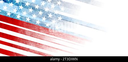 USA colors, stars and stripes abstract grunge design. Independence Day modern vector background. Corporate concept american flag Stock Vector