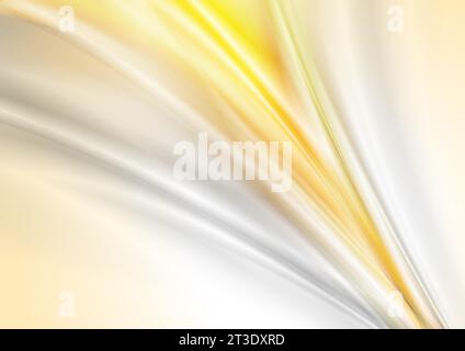 Orange and grey glossy smooth waves abstract blurred background. Vector illustration Stock Vector