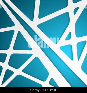 Abstract grey and blue papercut stripes corporate background. Geometric vector design Stock Vector