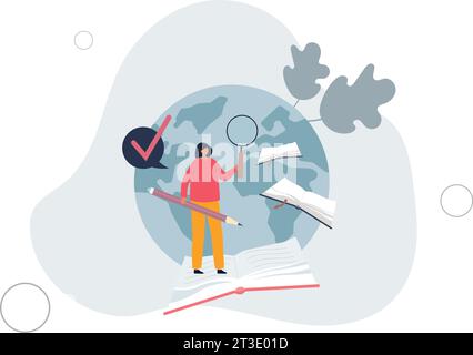 Studying abroad and travel to learn foreign language . International student with global education degree and worldwide experience for academic knowle Stock Vector
