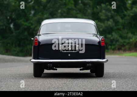 Rear view of a classic Italian luxury sports car, Lamborghini Espada ...