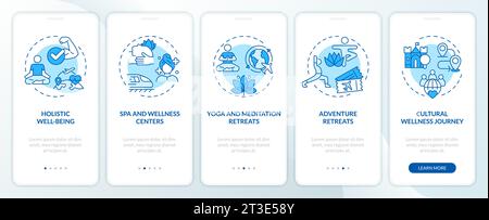 Walkthrough medical tourism with monochromatic icons Stock Vector