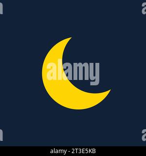 Half moon. Weather illustration in flat design vector. Vector design element for logo, web and print Stock Vector