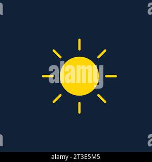 Bright sun. weather illustration in flat design vector. Vector design element for logo, web and print Stock Vector