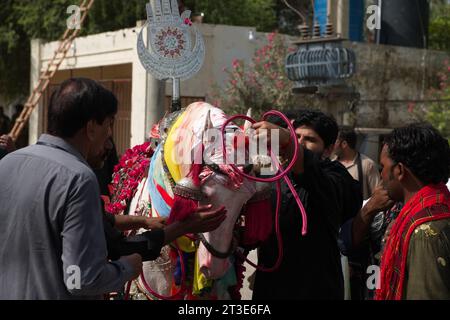 Pakistan , Multan - August 19, 2021: Ashura Islamic holy day for Shia