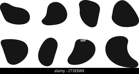 Organic shapes. Random black blobs on white backdrop. Abstract oval  elements. Simple liquid drop. Modern design collection. Fluid templates.  Vector Stock Vector Image & Art - Alamy