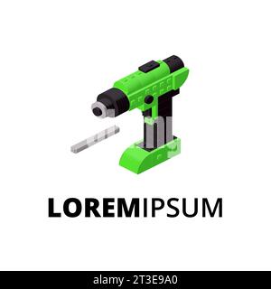 Logo with screwdriver for print and design. Vector illustration. Stock Vector