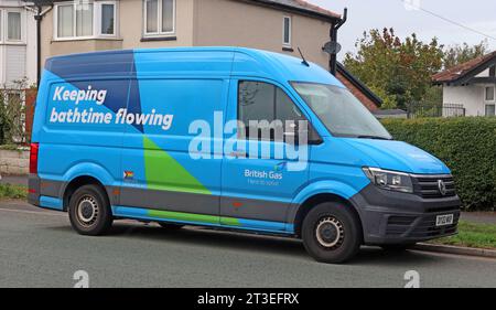 British Gas Maintenance diesel service Van - Keeping bathtime flowing, in Warrington, Cheshire, England, UK, WA4 2LN Stock Photo