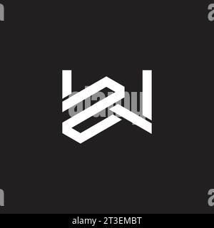 letter nw stripes geometric line logo vector Stock Vector