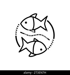 Astrology Pisces zodiac sign. Zodiac characteristic Stock Vector