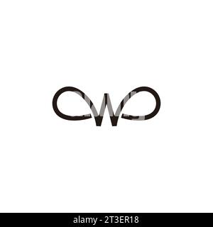 letter w loop wings line logo vector Stock Vector