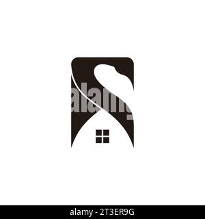 bird swan house symbol logo vector Stock Vector
