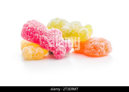 Sweet jelly candies isolated on the white background. Stock Photo