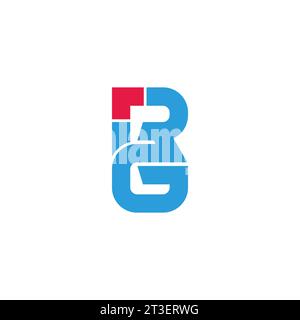 letter rg linked arrow simple logo vector Stock Vector