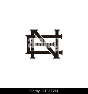 letter en ne linked 3d flat simple logo vector Stock Vector