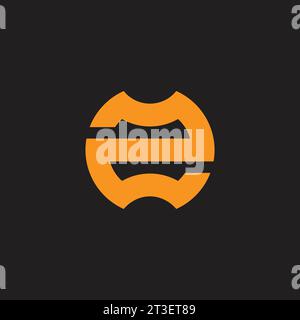 num ber 2 e simple geometric circle logo vector Stock Vector