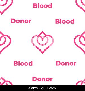 love blood donor heart seamless pattern vector Stock Vector