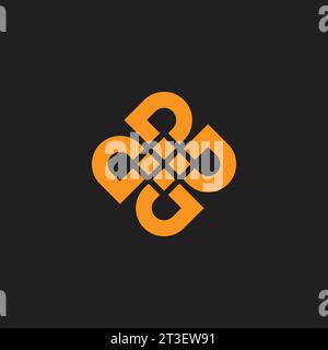 golden flower simple geometric letter d logo vector Stock Vector