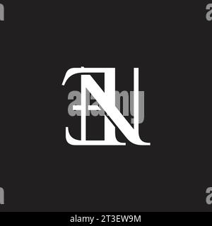 letter en simple linked font logo vector Stock Vector