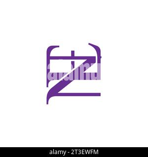 letter zw simple geometric linked logo vector Stock Vector