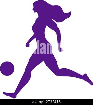 Woman playing soccer silhouette. Vector illustration Stock Vector